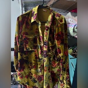Anthropologie Pilcro Velvet Shirt